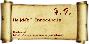 Hajdú Innocencia névjegykártya